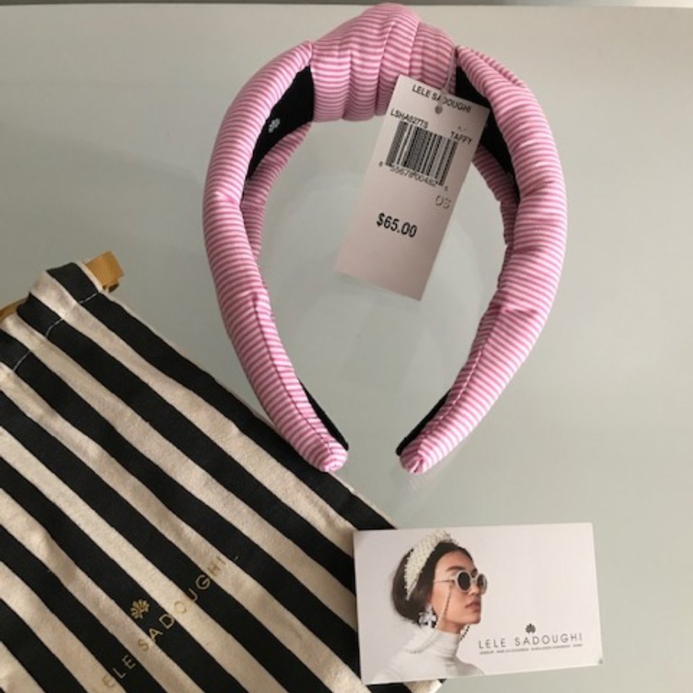 LELE SADOUGHI Pink Striped Petite Knot Headband - Picture 2 of 7